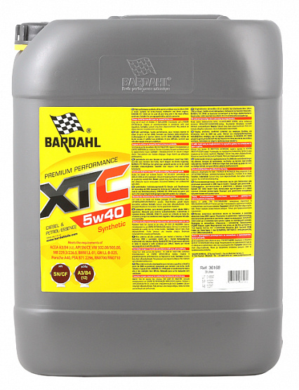 Bardahl XTC 5W-40 A3/B4 CF/SN 20л Синтетическое моторное масло 36168   