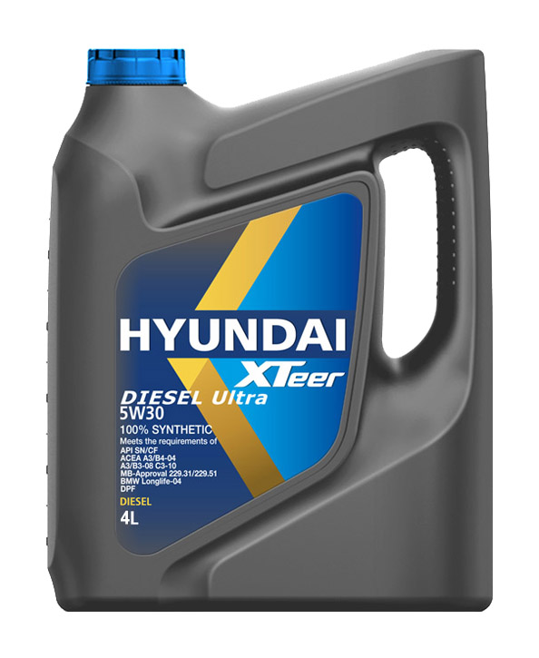 HYUNDAI XTeer Diesel Ultra 5W-30 C2/C3 CF/SN 4л Синтетическое моторное масло  1041222 