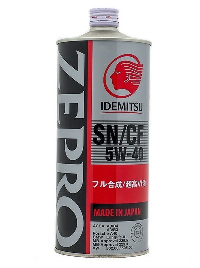 IDEMITSU ZEPRO EURO SPEC 5W-40 A3/B3/B4 CF/SN 1л Синтетическое моторное масло 1849001 