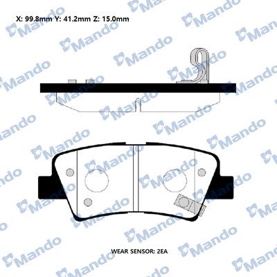 Mando Колодки тормозные задние Hyundai Kia Ssang Yong MPK37 OE: 583023LA10 EAN: 8809746713678