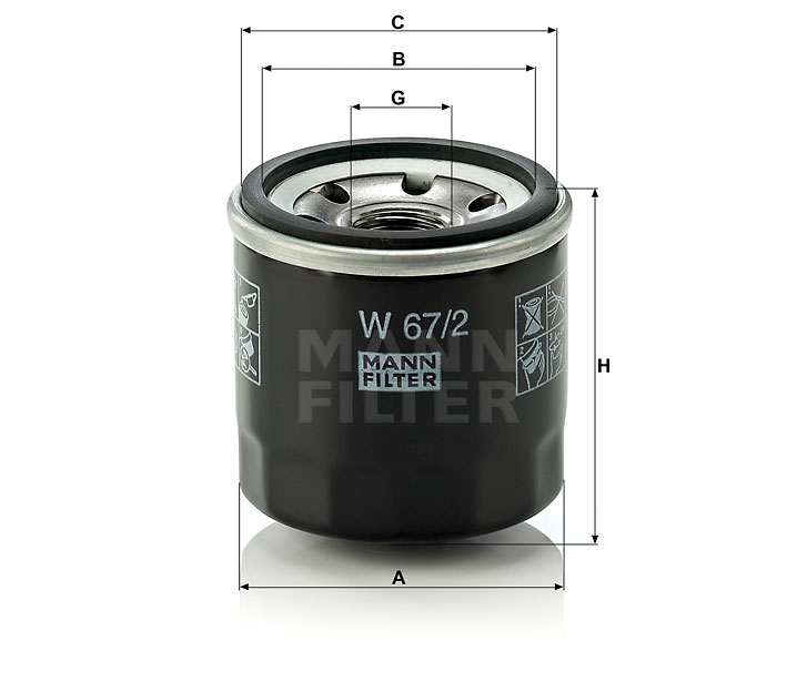 Mann Filter Фильтр масляный W672 OE: 96565412 EAN: 4011558738105