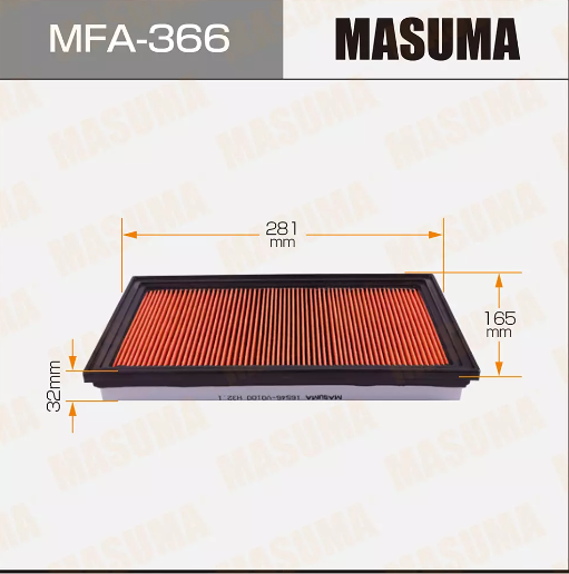 MASUMA Фильтр воздушный MFA366 OEM:94455838 EAN:4560116761784