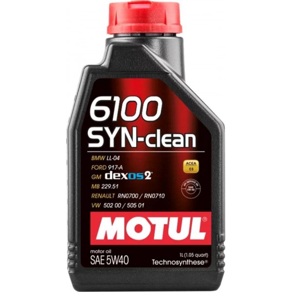 MOTUL 6100 SYN-CLEAN 5W-40 C3 SN 1л Синтетическое моторное масло 107941 