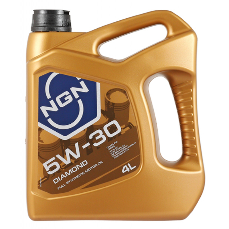NGN DIAMOND 5W-30 SL/CF A3/B4 4л Полностью синтетическое моторное масло для бензиновых и дизельных двигателей легковых автомобилях и небольших грузовиков