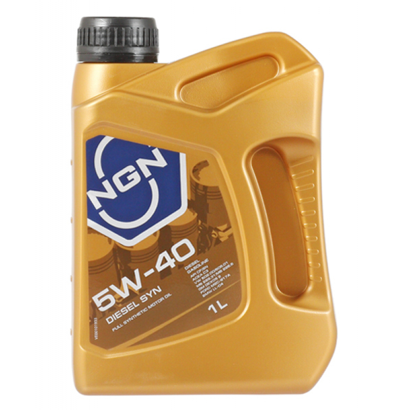 NGN DIESEL SYN 5W-40 SN/CF C3 1л Высококачественное полностью синтетическое малозольное моторное масло, предназначенное для смазки всех типов дизельных и бензиновых двигателей с турбонаддувом и без