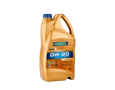 RAVENOL DFE  0W-20 SN-Plus/CF GF-5 4л Синтетическое моторное масло 4014835853768 