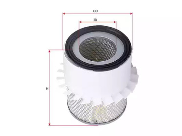 SAKURA Фильтр воздушный MITSUBISHI L200 III (K64T/K74T) 2 5TD 4D56 K64T/K74T 115 133 1996-2007 AS1034 OE:MD620563,MZ311786 EAN:8997879100080