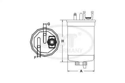 SCT Фильтр топливный ST304 OE:46473803, 191127401A