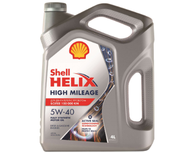 SHELL HELIX HIGH-MILEAGE 5W-40 SN, A3/B4 4л Синтетическое моторное масло 550050425