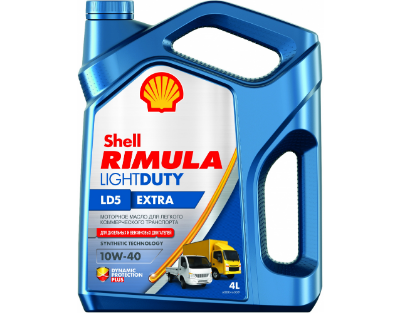 Shell Rimula Light Duty LD5 Extra 10W-40 E3/E5/E7 Cl-4/CH-4 4л Полусинтетическое моторное масло 550050481 