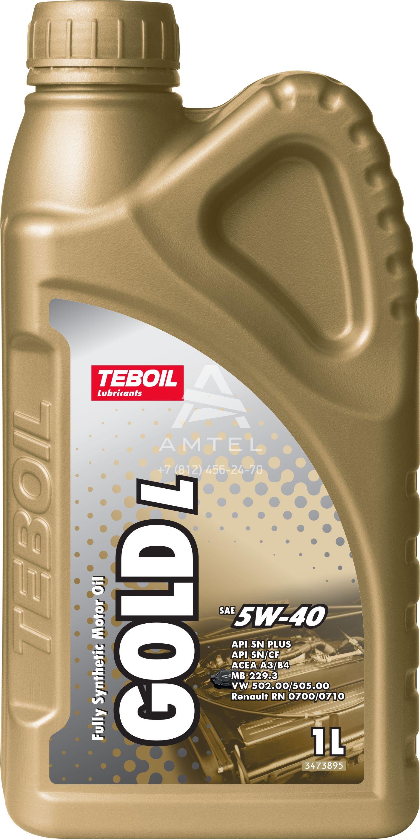 TEBOIL Gold L 5W-40 A3/B4 SN Plus SN/CF Синтетическое моторное масло 1л 3177195