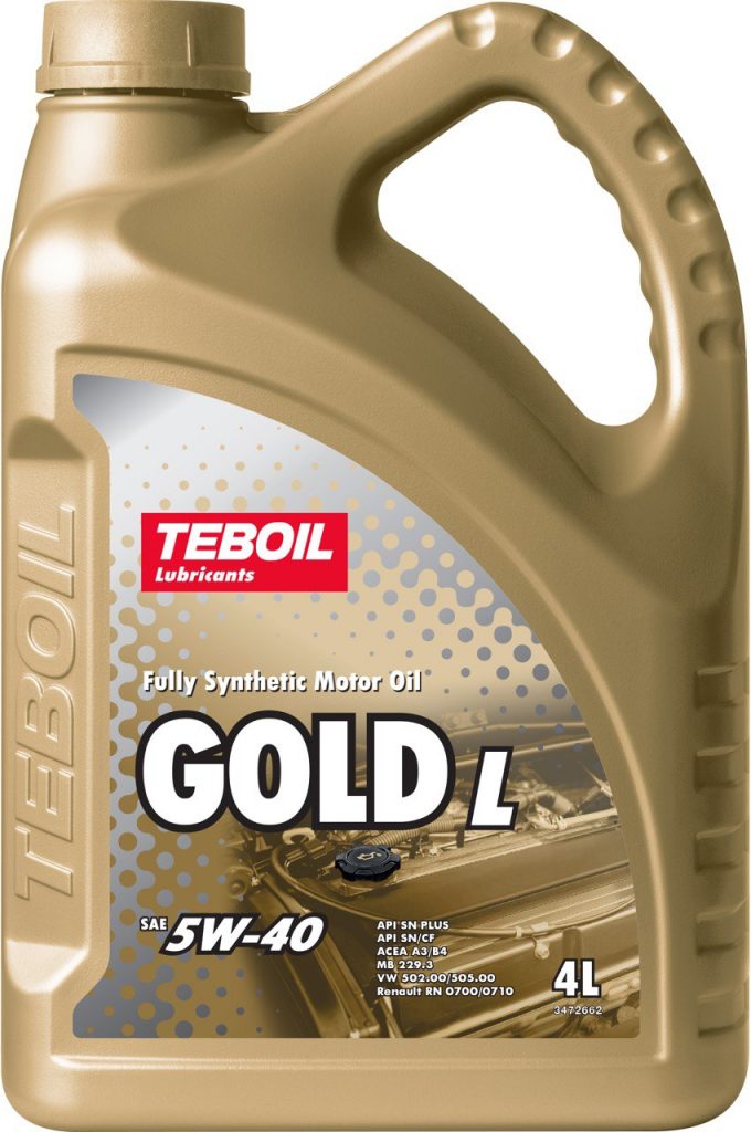 TEBOIL Gold L 5W-40 A3/B4 SN Plus SN/CF Синтетическое моторное масло 4л 3177194