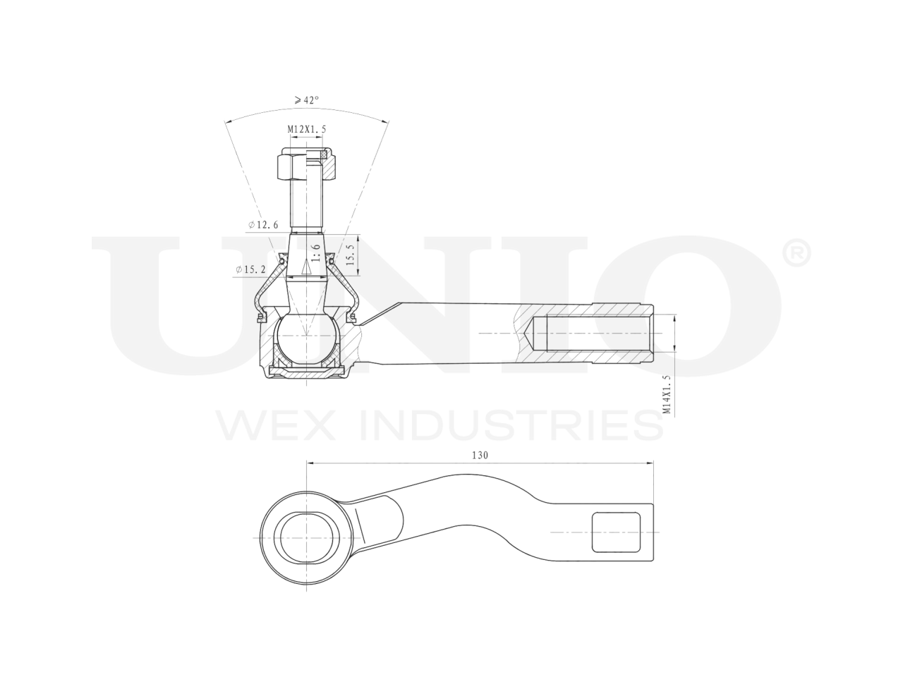UNIO Наконечник рулевой тяги левый SSP10188 OE:T113401050 EAN:4657808269205